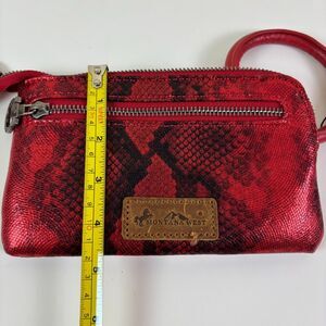 Montana West Wristlet Snake Skin Print Metallic Red Ring Handle Small Clutch Bag